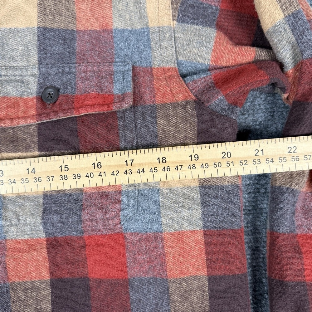 L.L.Bean Plaid Flannel Shirt Mens S Traditional Fit Red Cotton Long Sleeve - Picture 5 of 7